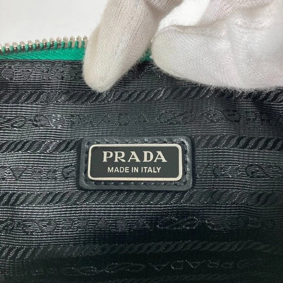 PRADA 2NE054 Embossed triangle logo plate Bag pouch with strap Clutch bag - Picture 10 of 16